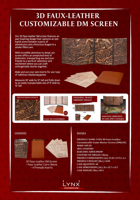 3D Faux-Leather Customizable Game Master Screen - Image 5