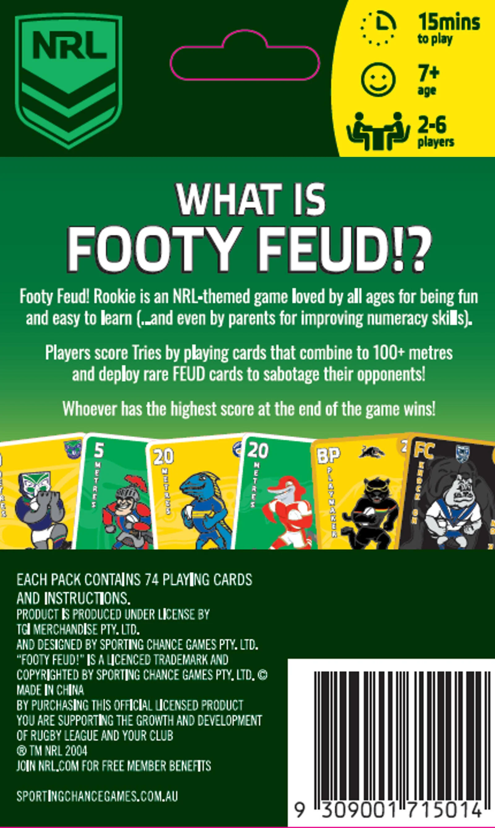 AFL Footy Feud + NRL Footy Feud Rookie Card Game (Assortment of 12) - Image 2