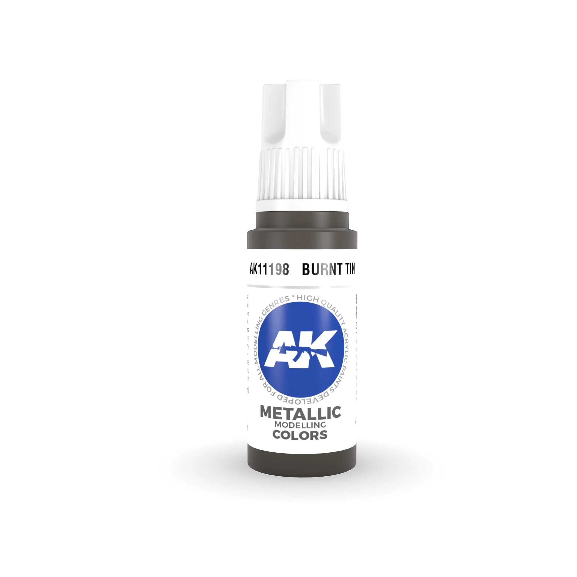 AK Interactive 3 Gen Acrylic Metallic Modeling Colour 17ml - Burnt Tin