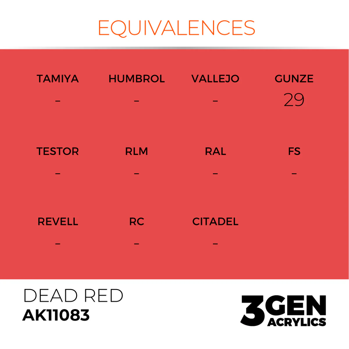 AK Interactive 3 Gen Acrylic Modeling Colour 17ml - Dead Red - Image 3