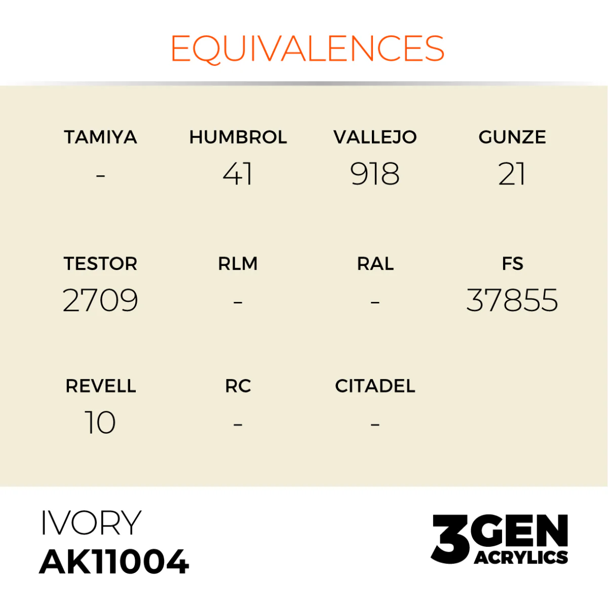 AK Interactive 3 Gen Acrylic Modeling Colour 17ml - Ivory - Image 3
