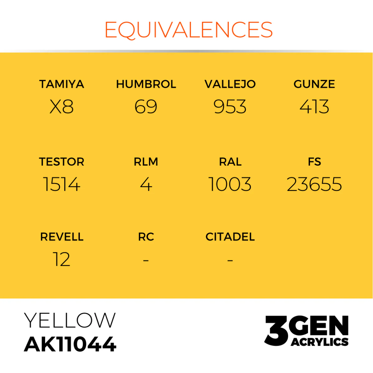 AK Interactive 3 Gen Acrylic Modeling Colour 17ml - Yellow - Image 3