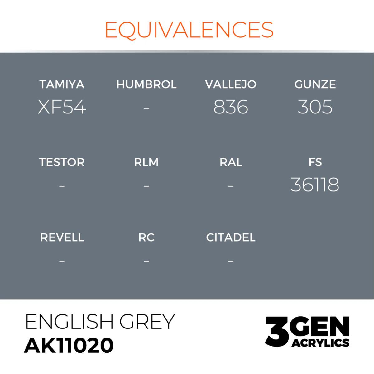 AK Interactive 3 Gen Acrylic Paint 17ml - English Grey - Image 3