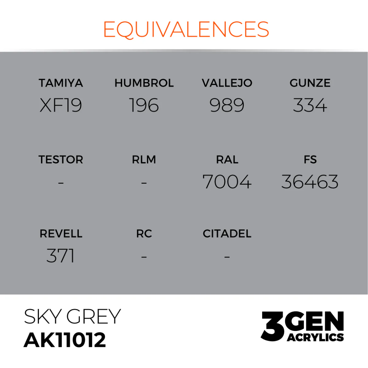 AK Interactive 3 Gen Acrylic Paint 17ml - Sky Grey - Image 3