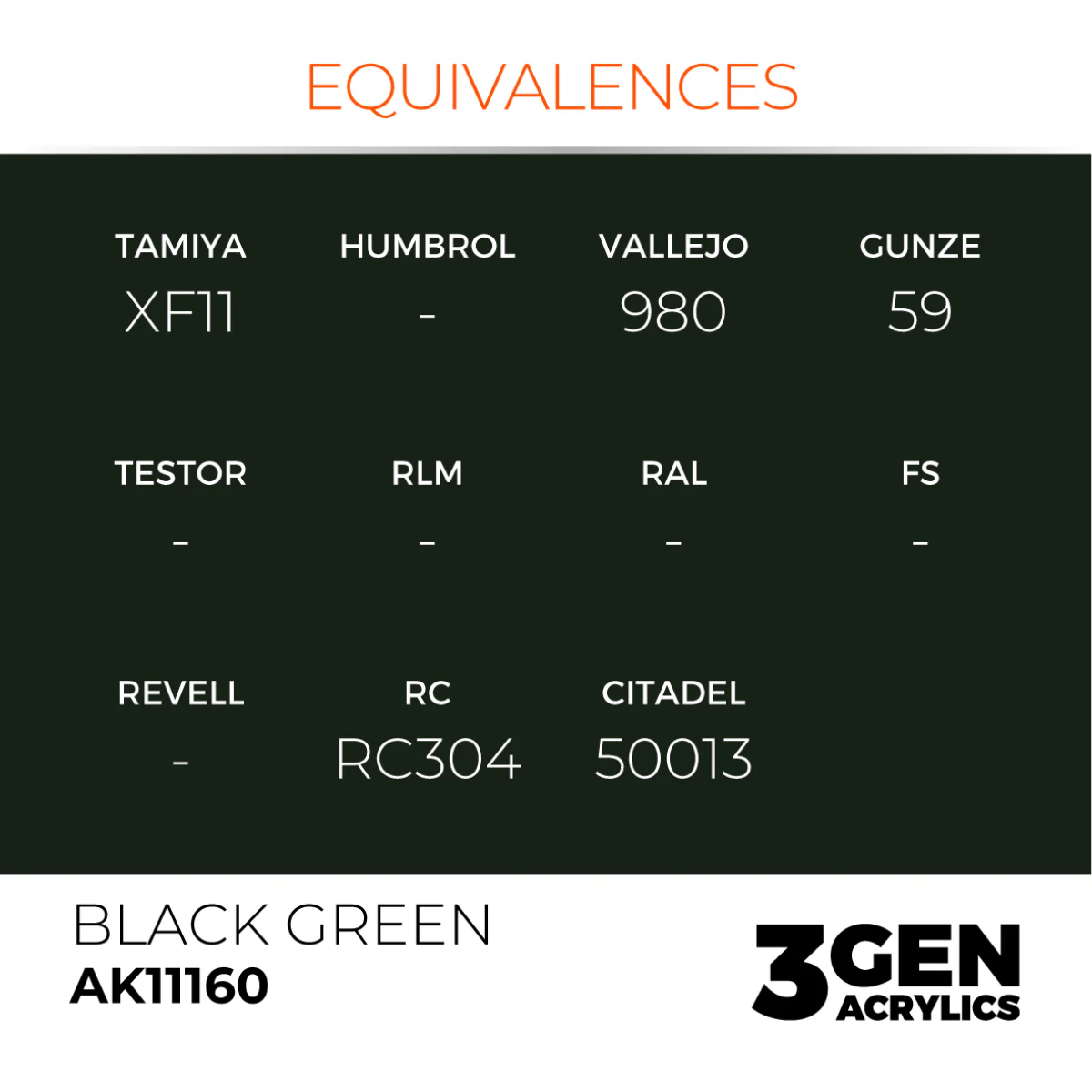 AK Interactive 3 Gen Acrylics Modelling Paint 17ml - Black Green - Image 3