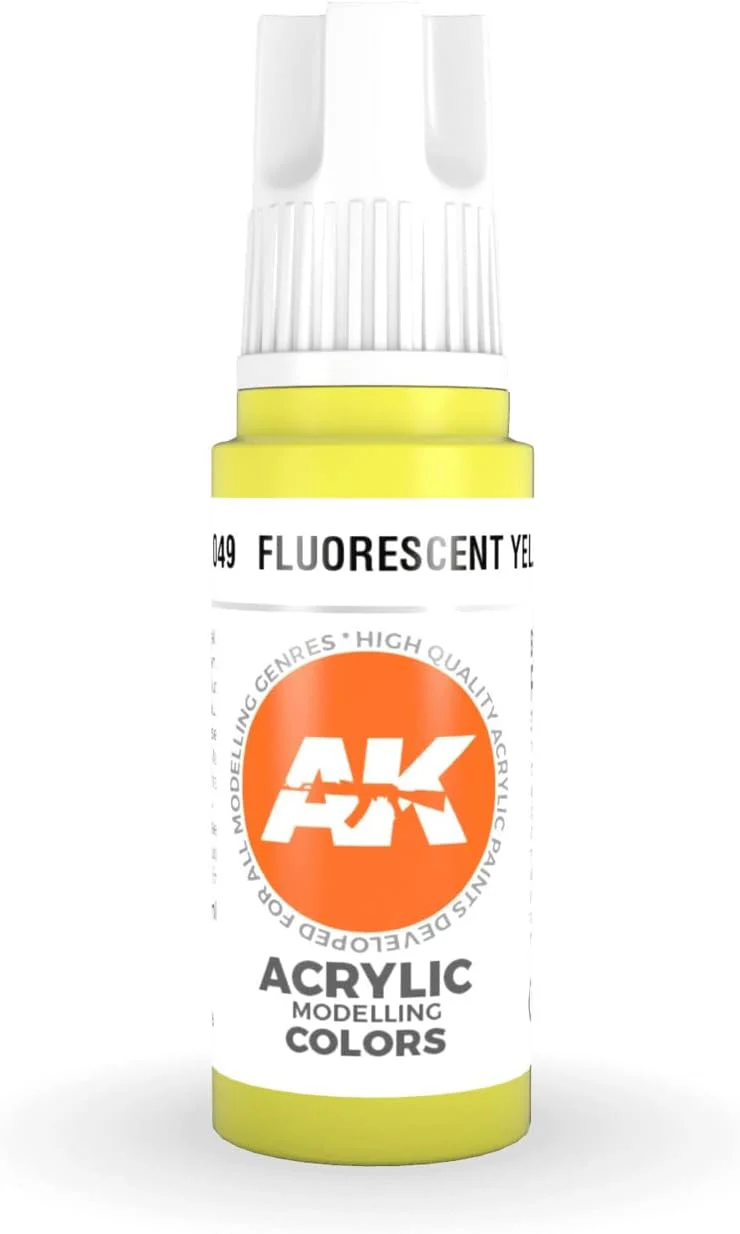 AK Interactive 3 Gen Acrylics Modelling Paint 17ml - Fluorescent Yellow