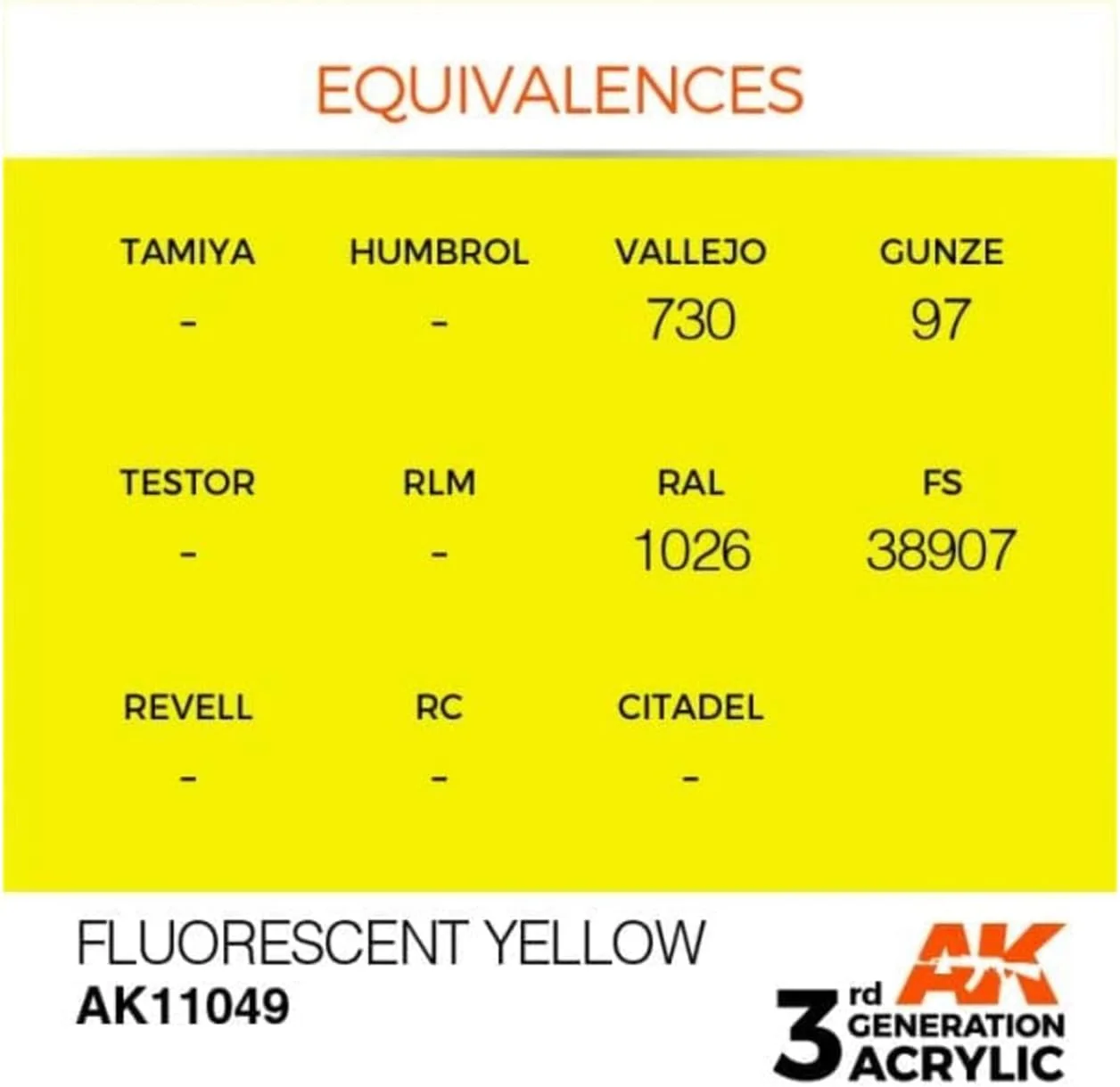AK Interactive 3 Gen Acrylics Modelling Paint 17ml - Fluorescent Yellow - Image 3