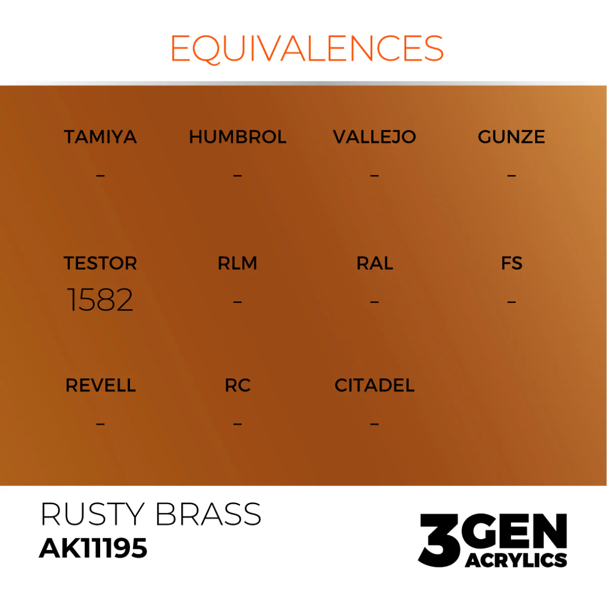 AK Interactive 3 Gen Acrylics Modelling Paint 17ml - Rusty Brass - Image 3