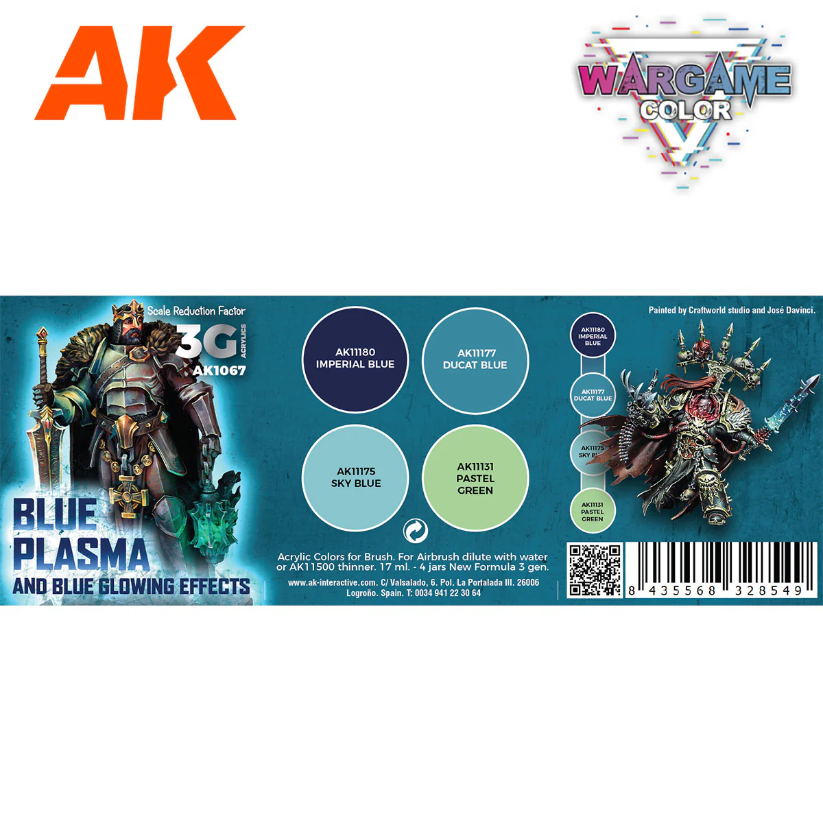 AK Interactive 3 Gen Acrylics Wargame Colour Set - Blue Plasma and Glowing Effects - Image 2