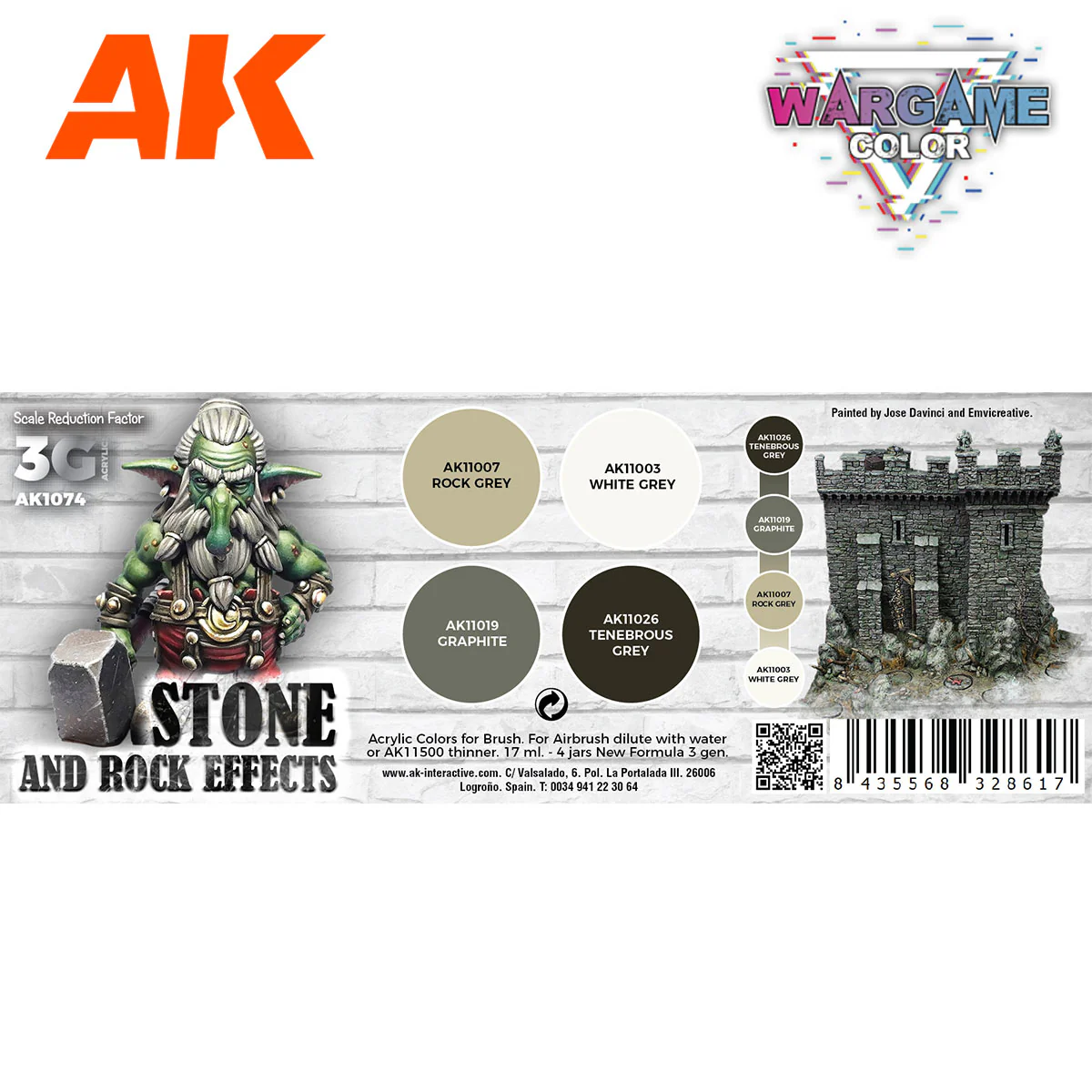 AK Interactive 3 Gen Acrylics Wargame Colour Set - Stone and Rock Effects - Image 2
