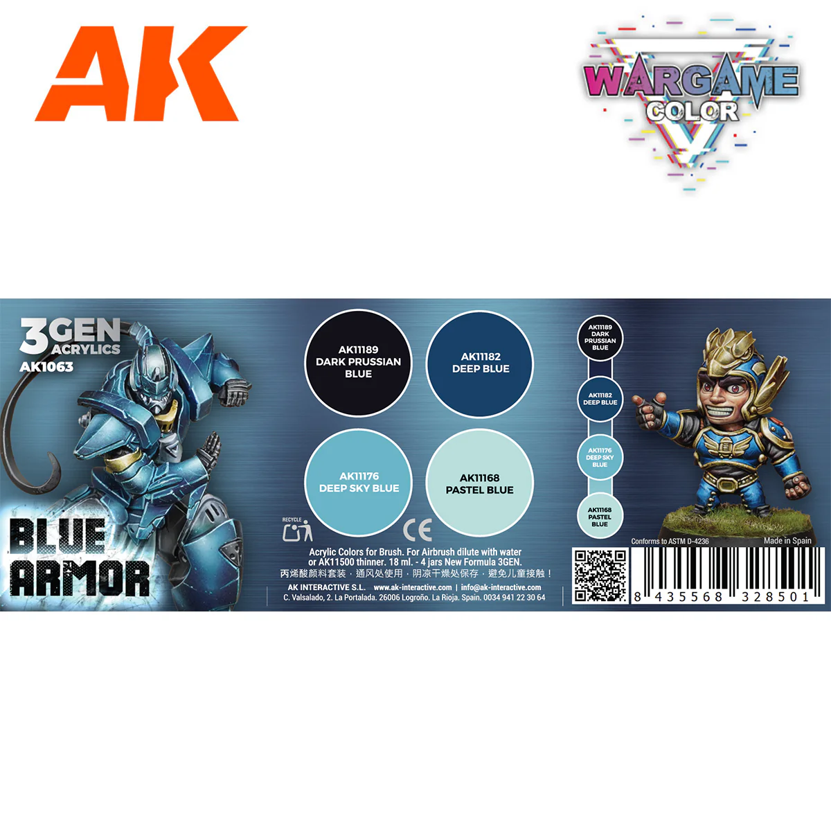 AK Interactive 3 Gen Acrylics Wargame Set - Blue Armor - Image 2