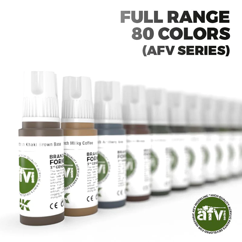 AK Interactive 3 Gen AFV Series Full Range Acrylics Colours 80-Piece Set