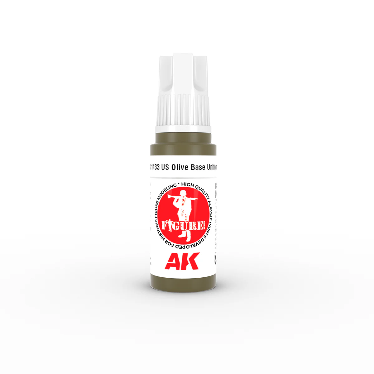 AK Interactive 3 Gen Figure Acrylic Paint 17ml - US Olive Base Uniform