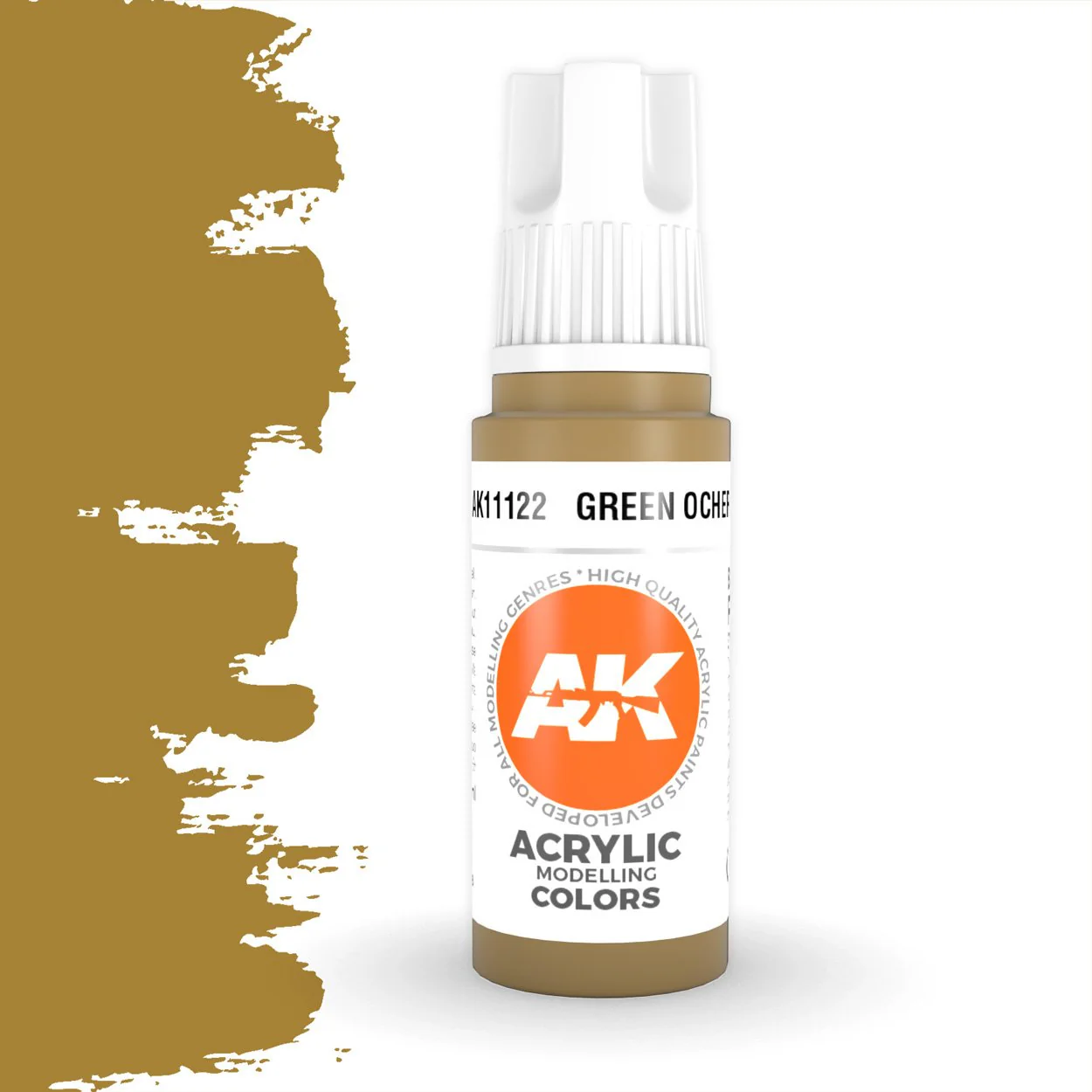 AK Interactive 3 Generation Acrylic Modeling Paint 17ml - Green Ocher - Image 2