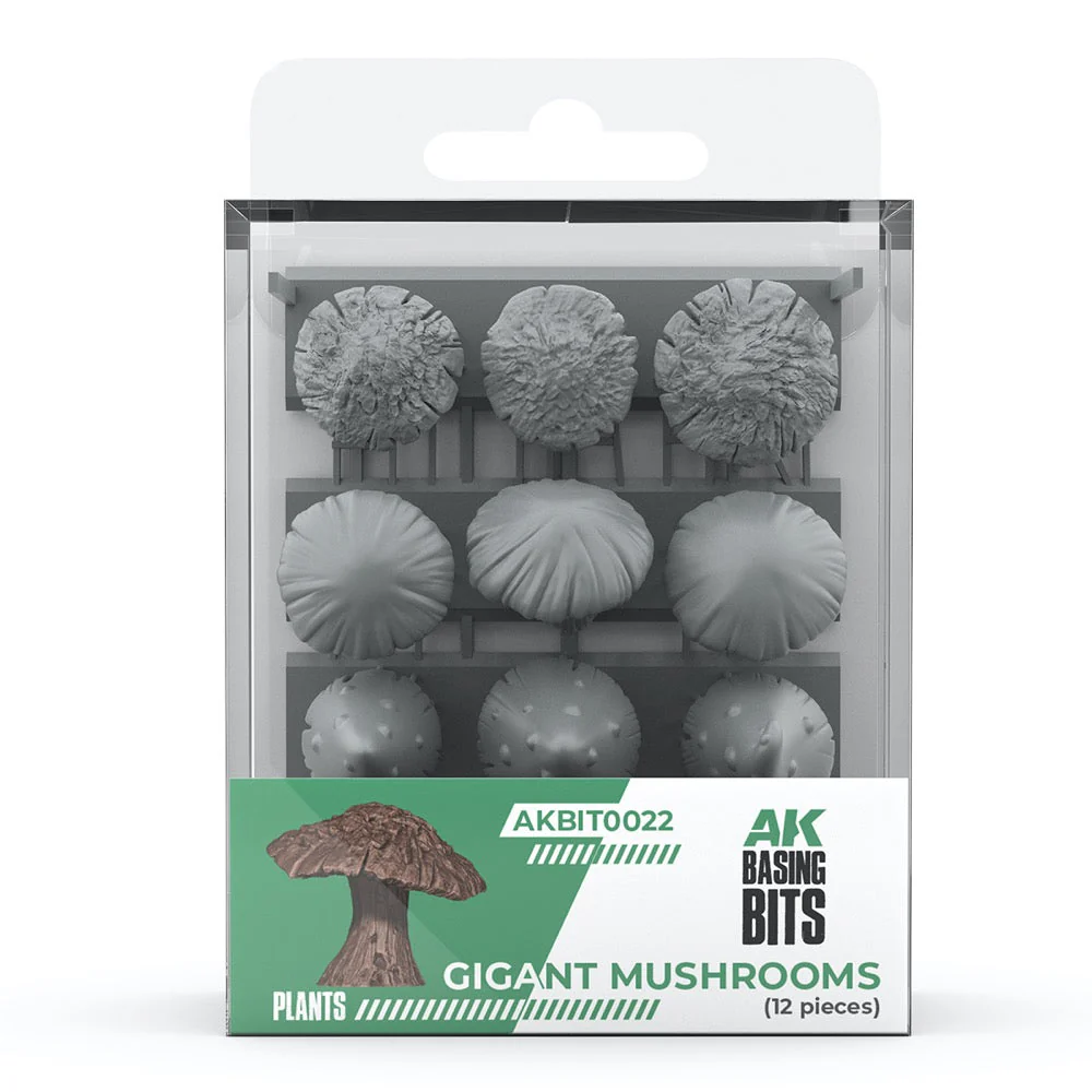 AK Interactive - Basing Bits - Gigant Musrooms - 12 Pieces