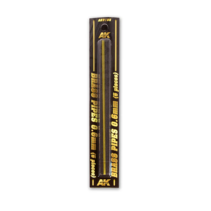 AK Interactive Brass Pipe 5-Piece Set 0.6mm Diameter