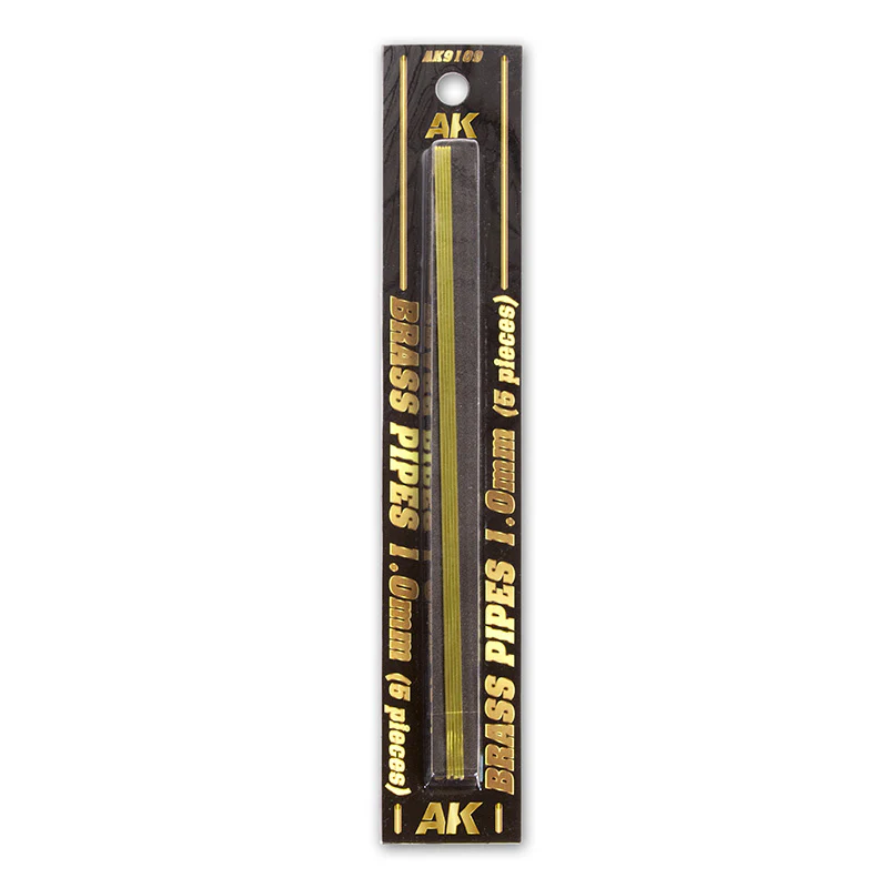 AK Interactive Brass Pipe 5-Piece Set 1.0mm Diameter