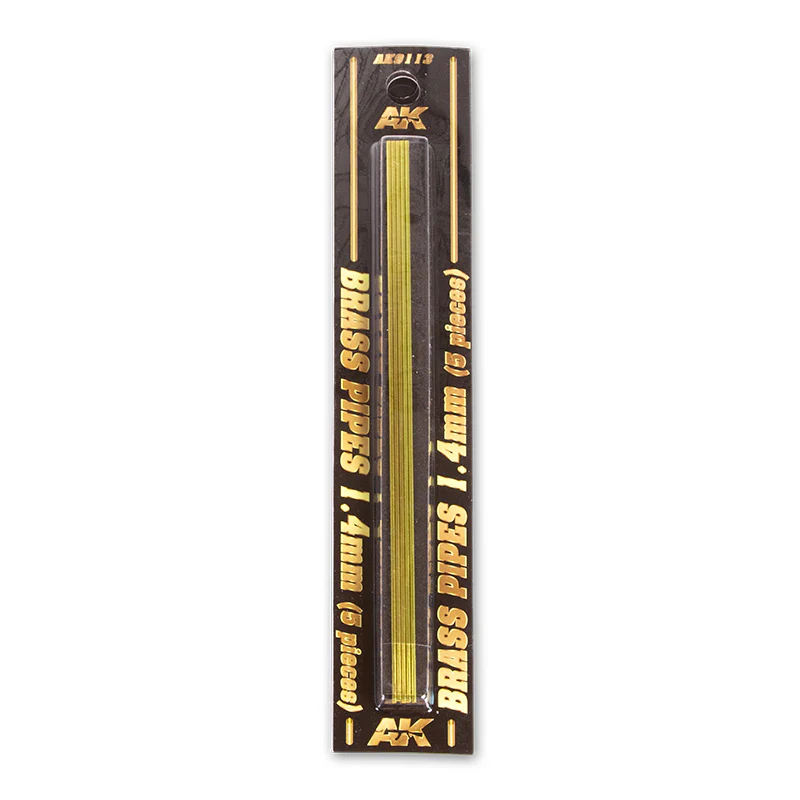 AK Interactive Brass Pipe 5-Piece Set 1.4mm Diameter