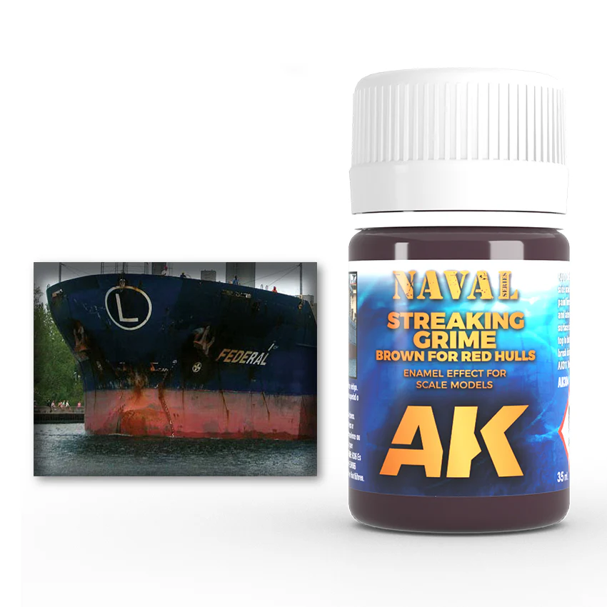 AK Interactive Brown Streaking Grime for Red Hulls 35ml
