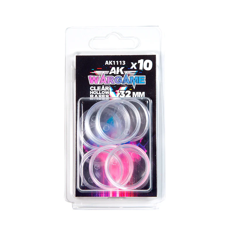 AK Interactive Clear Hollow Base 10-Piece Set 32mm