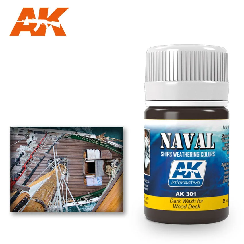 AK Interactive Dark Wash Enamel Paint for Wood Deck 35ml