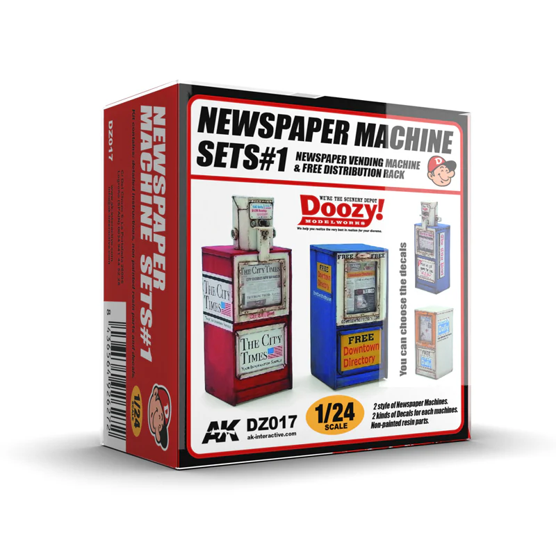 AK Interactive - Doozy 1/24 Scale Newspaper Machine Sets 1