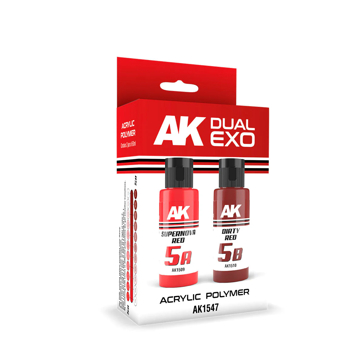 AK Interactive Dual Exo Acrylic Paint Set - 5A Supernova Red & 5B Dirty Red