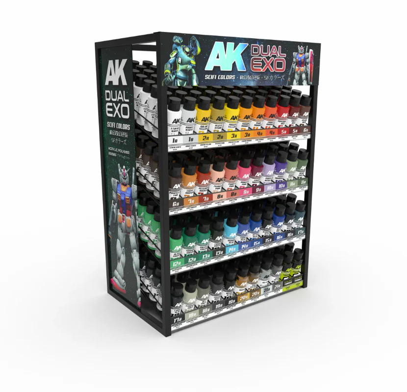 AK Interactive Dual Exo Full Stand Display with Stock