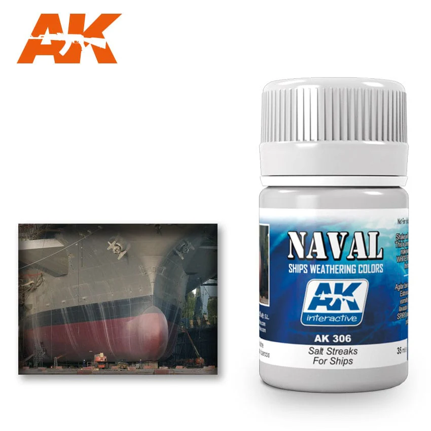 AK Interactive Enamel Effect Weathering Colour 35ml - Salt Streaks for Ships