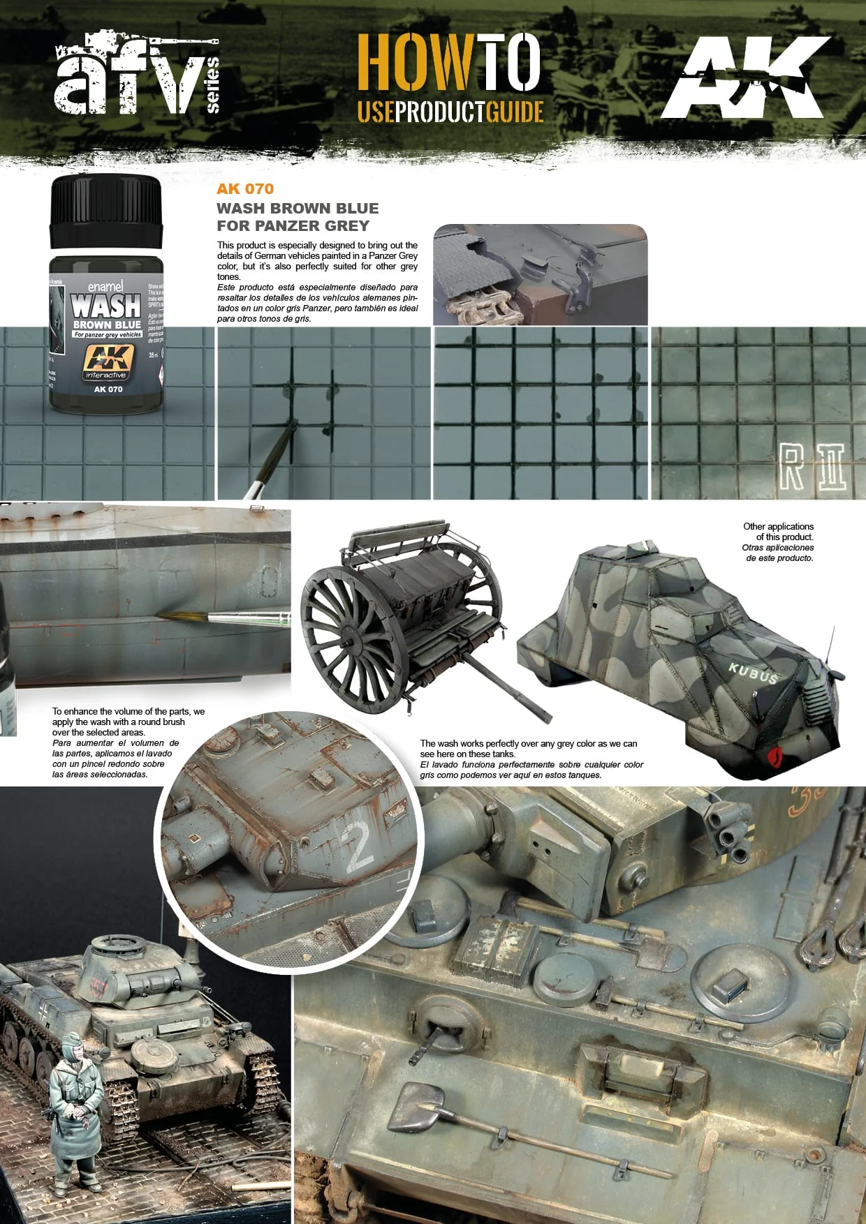 AK Interactive Enamel Effect Weathering Colour 35ml - Wash For Panzer Grey