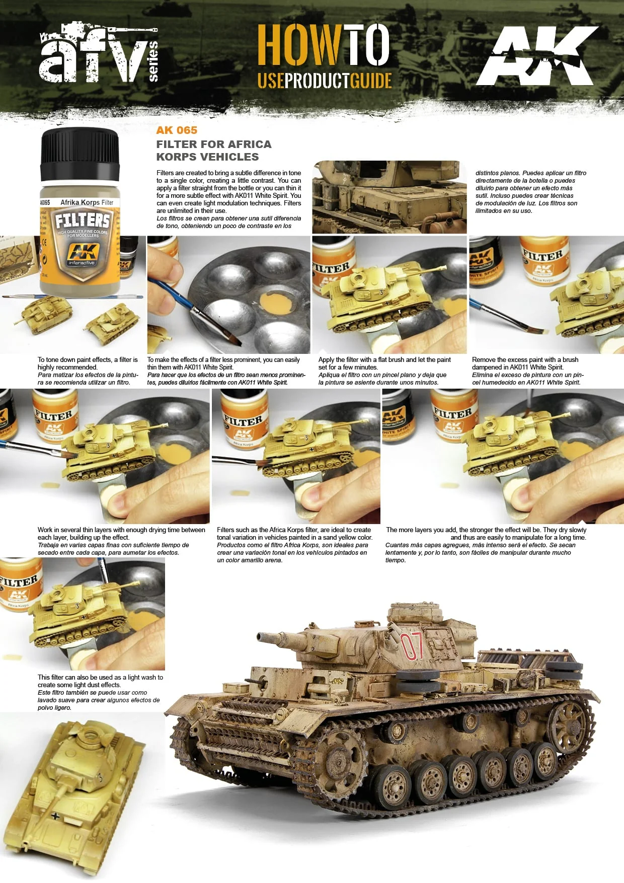 AK Interactive Filter for Afrika Korps Vehicles 35ml - Light Brown - Image 2