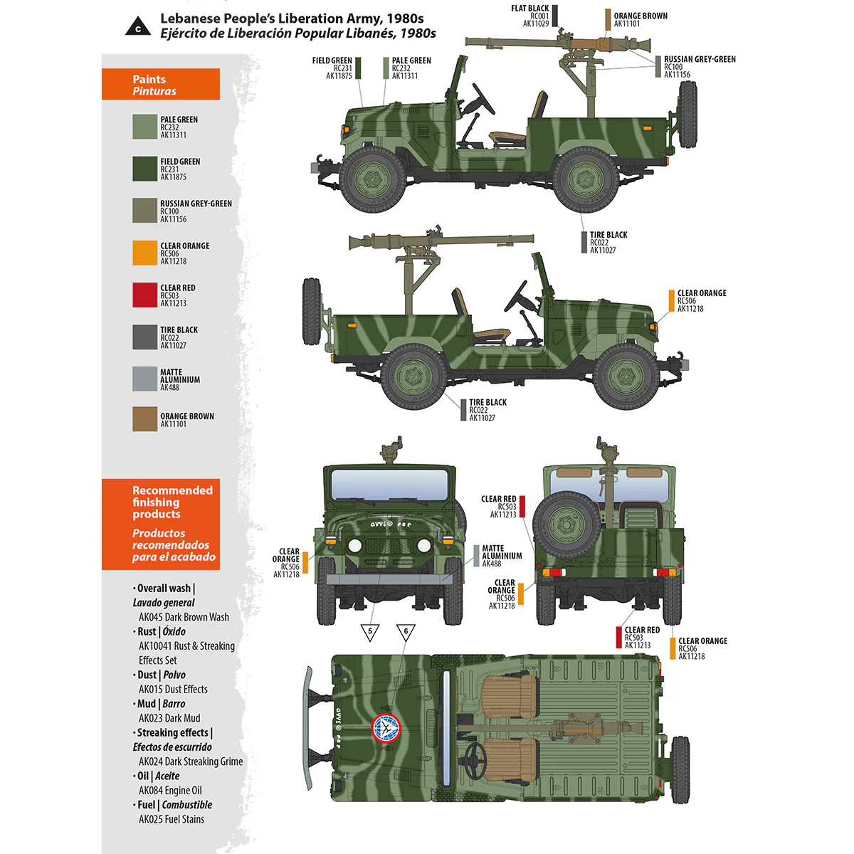 AK Interactive FJ43 Pickup with SPG-9 Recoilless Gun 1/35 Scale Model Kit - Image 5