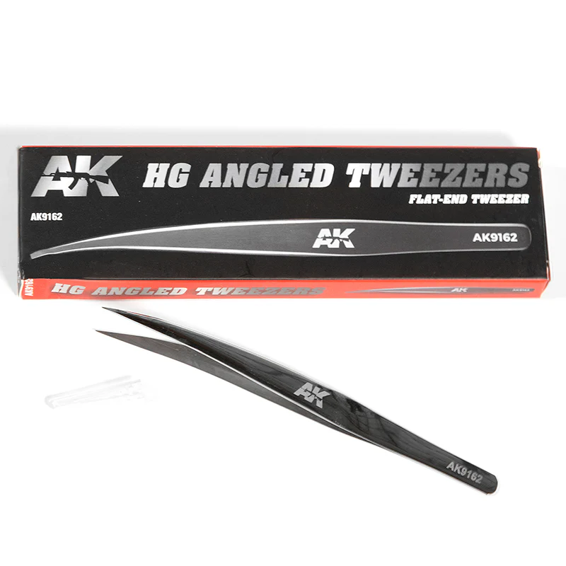Ak Interactive HG Angled 02 (Flat-End) Tweezers