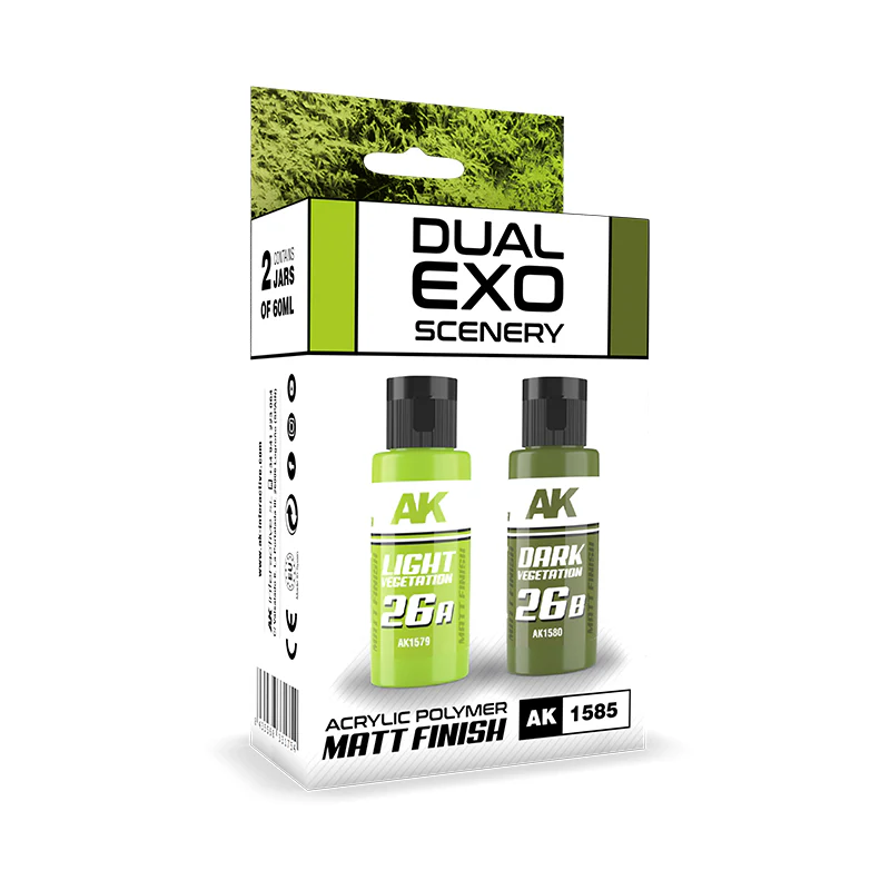 AK Interactive Light Vegetation & Dark Vegetation Dual Exo Set