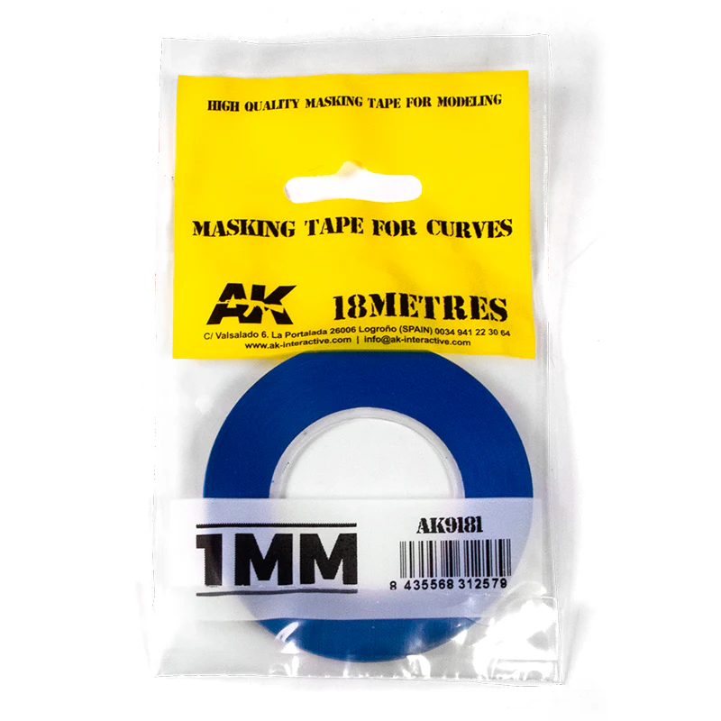 AK Interactive Masking Tape for Curves 1mm - Blue