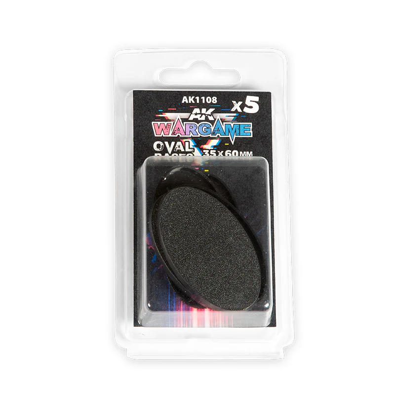 AK Interactive Plastic Wargame Oval Base 5-Piece Set 35mm x 60mm