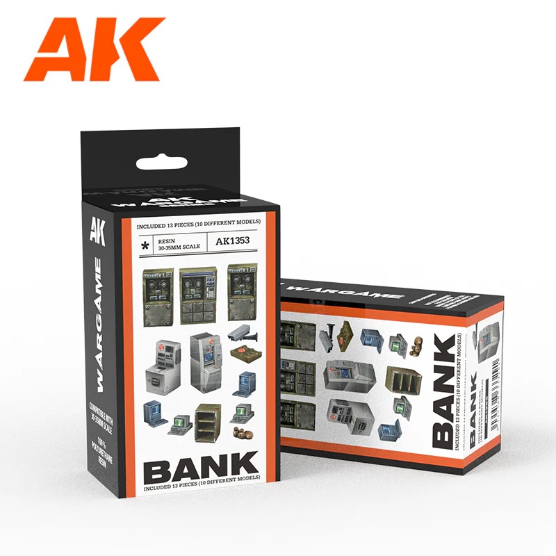 AK Interactive Polyurethane Resin Bank Wargame Set Compatible with 30-35mm Scale