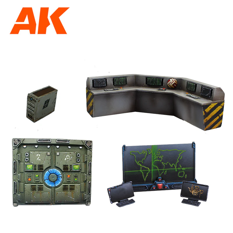 AK Interactive Polyurethane Resin Control Stage Wargame Set Compatible with 30-35mm Scale - Image 2