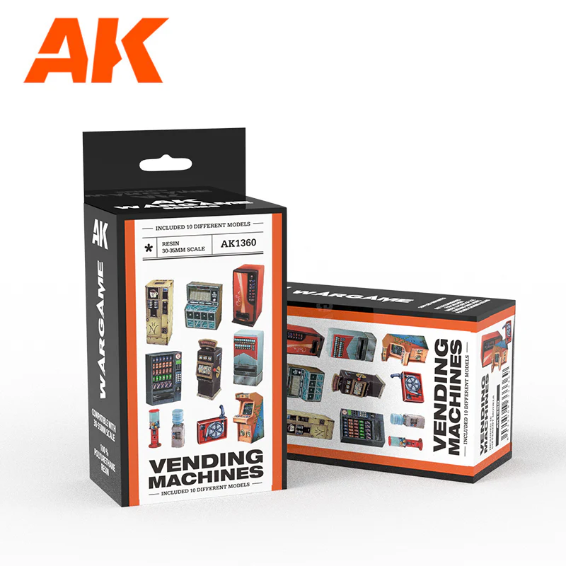 AK Interactive Polyurethane Resin Vending Machine Wargame Set Compatible with 30-35mm Scale