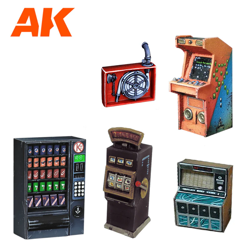AK Interactive Polyurethane Resin Vending Machine Wargame Set Compatible with 30-35mm Scale - Image 2