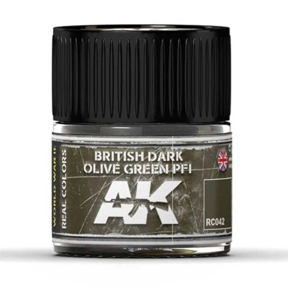 Ak Interactive Real Colors Acrylic Lacquer Paint 10ml - British Dark Olive Green PFI