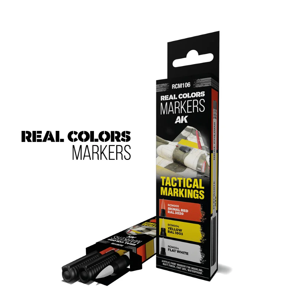 AK Interactive Real Colours Markers Tactical Markings 3-Piece Set