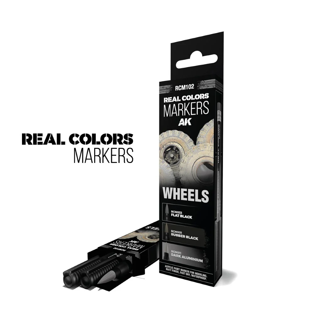 AK Interactive Real Colours Wheels Markers 3-Piece Set
