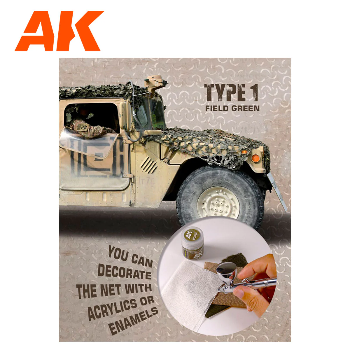 AK Interactive - Regular Camouflage Net - Type 1 Field Green - Image 2