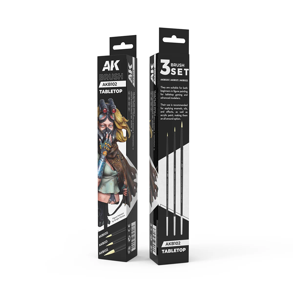 AK Interactive Tabletop Syntethic Brush 3-Piece Set - Image 3