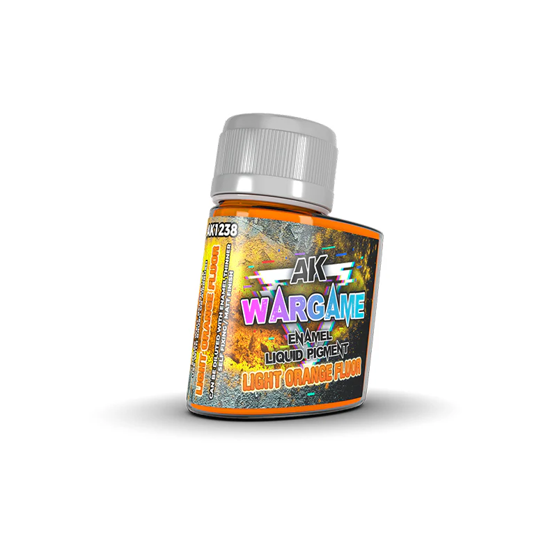 AK Interactive Wargame Enamel Liquid Pigment 35ml - Light Orange Fluor