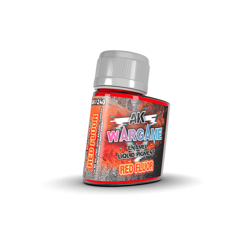 AK Interactive Wargame Enamel Liquid Pigment 35ml - Red Fluor