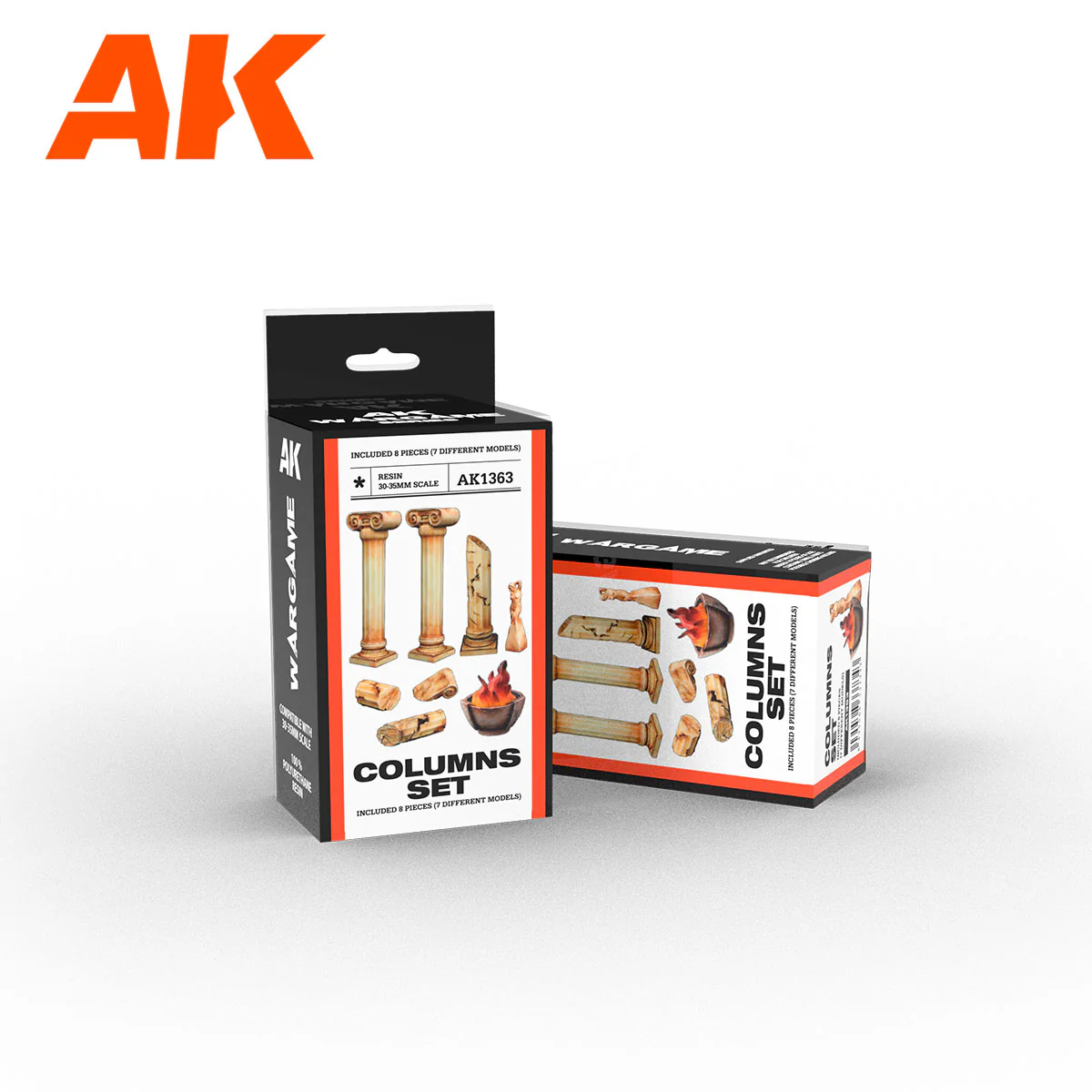 AK Interactive Wargame Scenography Columns Set - 30-35mm Scale