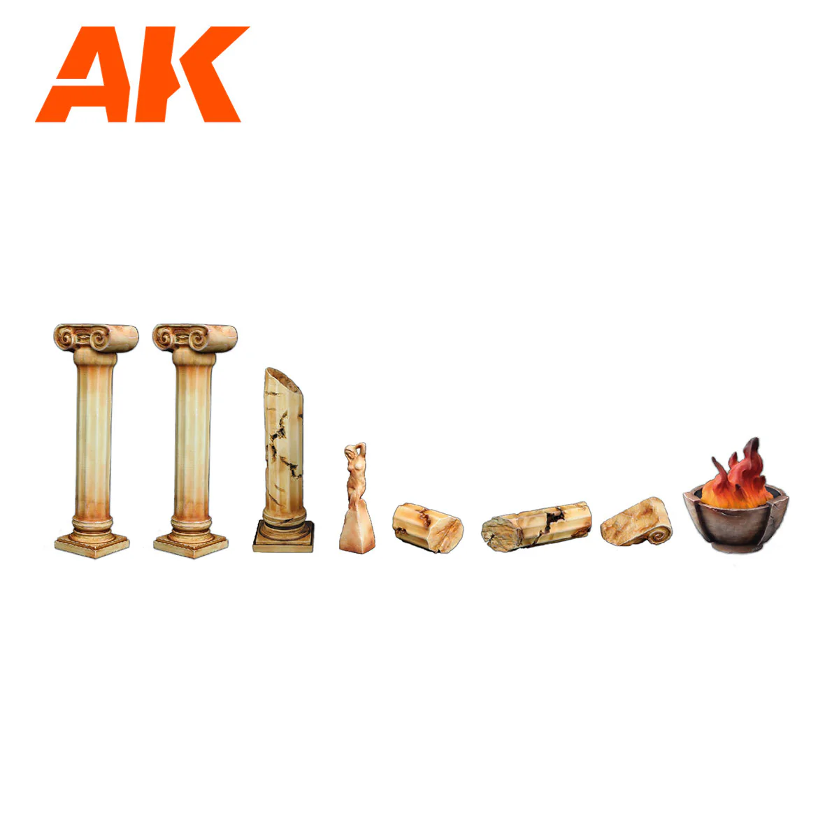 AK Interactive Wargame Scenography Columns Set - 30-35mm Scale - Image 2