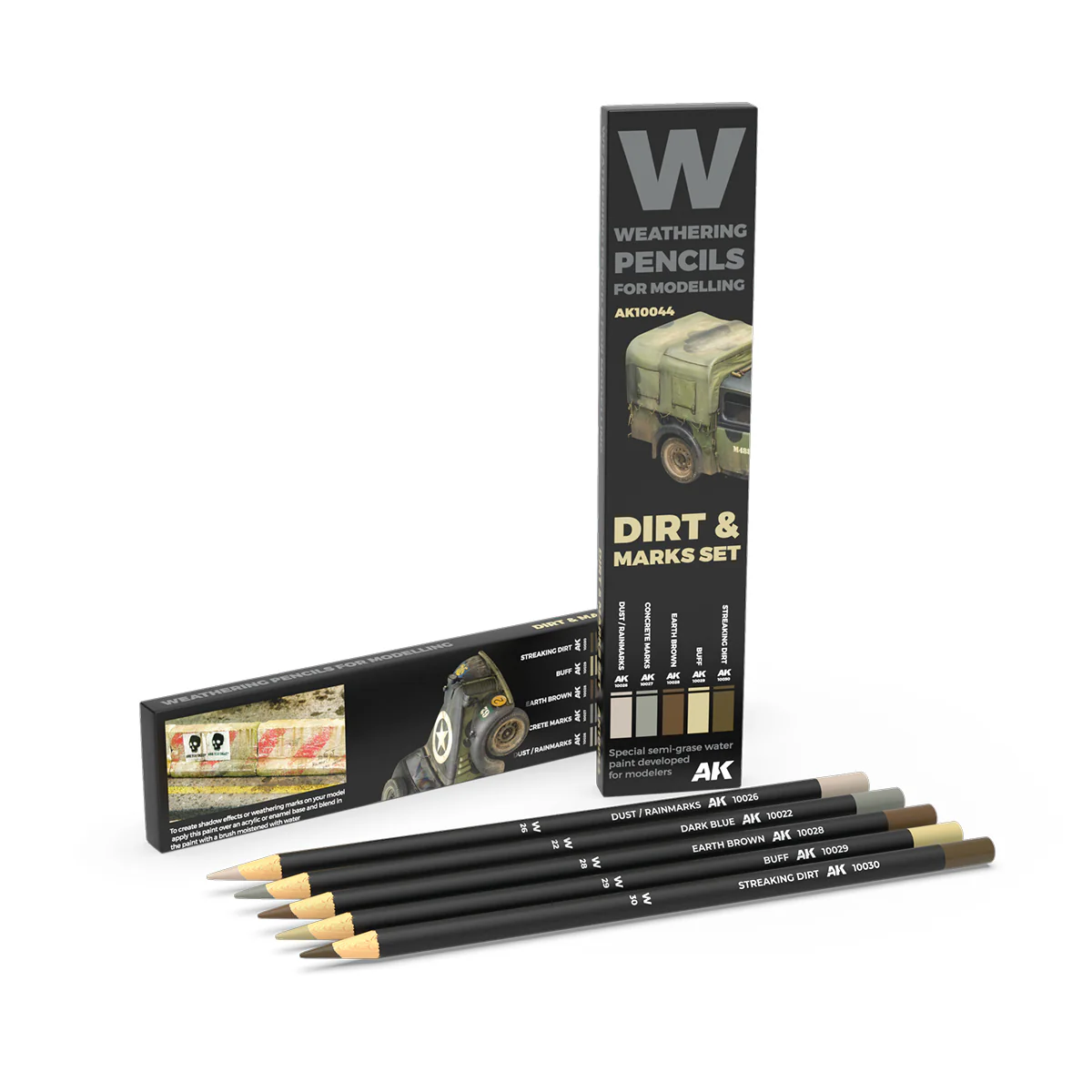 AK Interactive Weathering Dirt and Marks Pencil Set